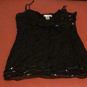 Black camisole with details of sequins